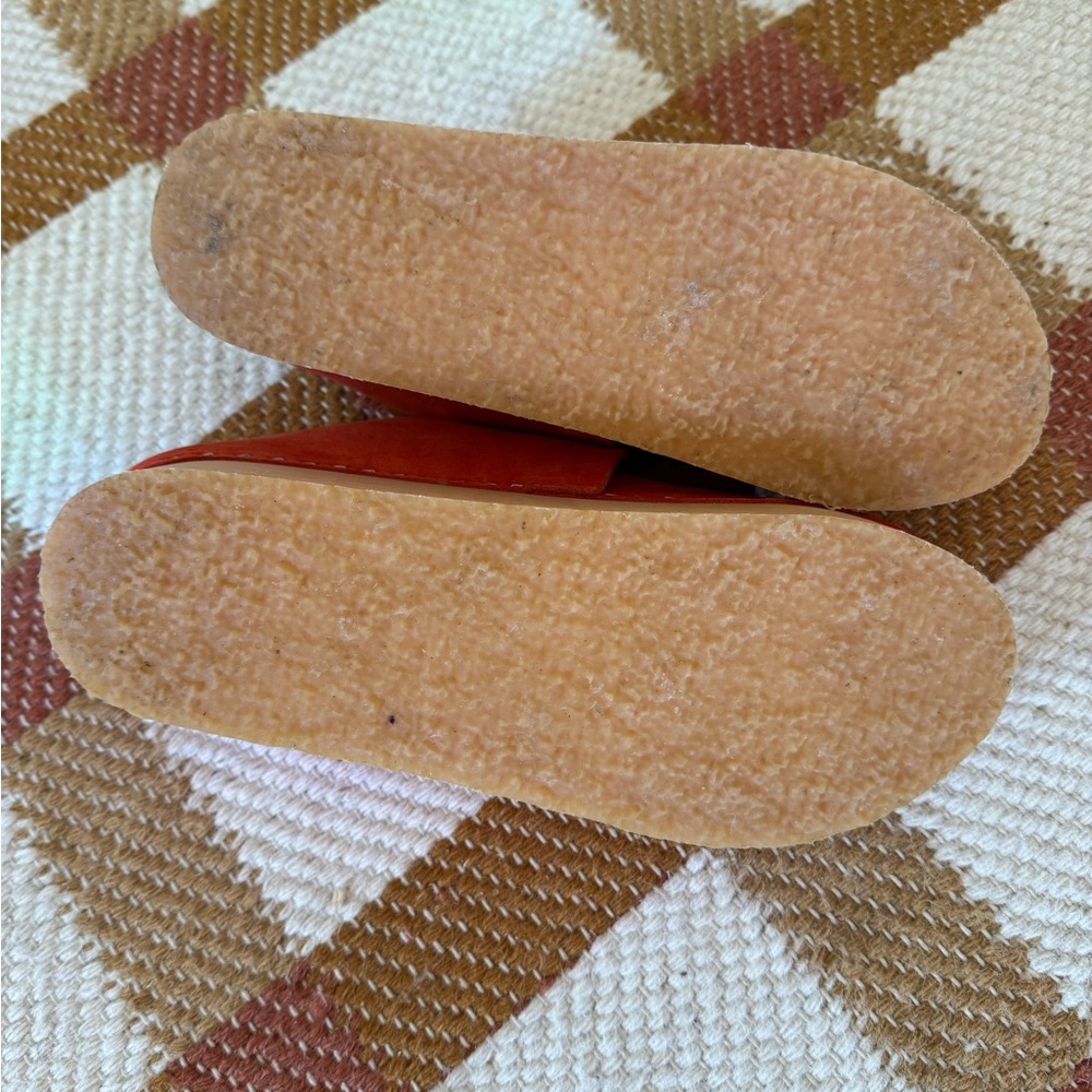 Bryr Red Suede Fringe Lace-Up Clogs - Picture 5 of 5